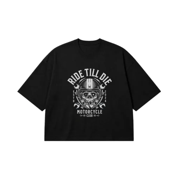 تیشرت باکسی موتورسواری طرح Ride Till Die کد 26720