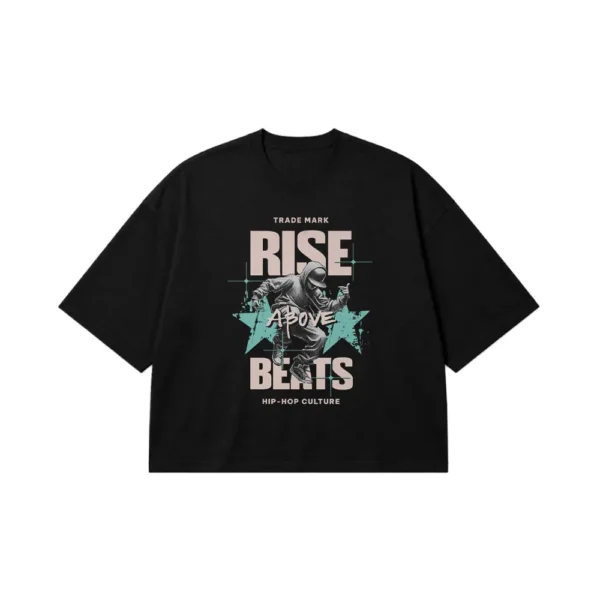 تیشرت باکسی هیپ هاپ طرح Rise Above Beats کد 26767