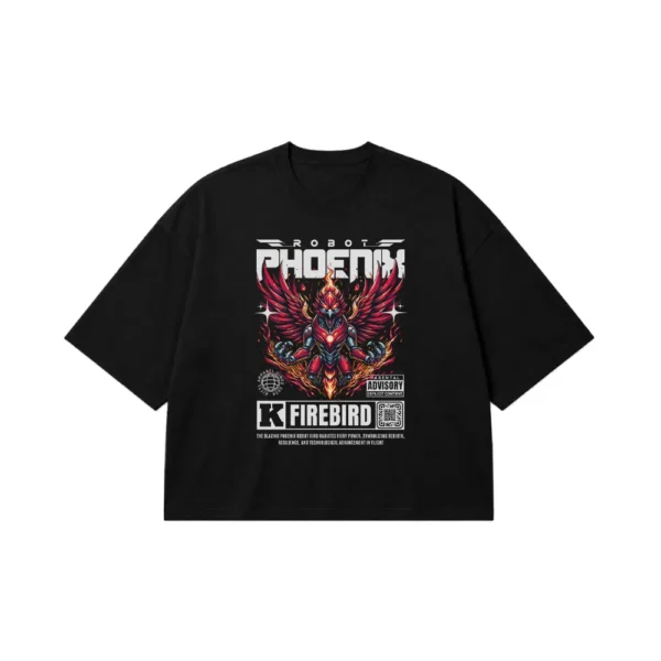 تیشرت باکسی ققنوس طرح رباتیک Robot Phoenix کد 26819