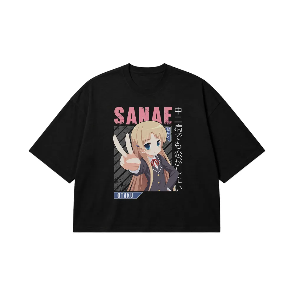 تیشرت باکسی انیمه دخترانه طرح Otaku Sanae پیروزی کد 27081