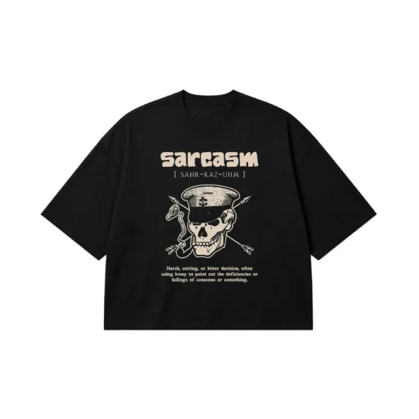 تیشرت باکسی جمجمه طرح Sarcasm ملوان کد 27095