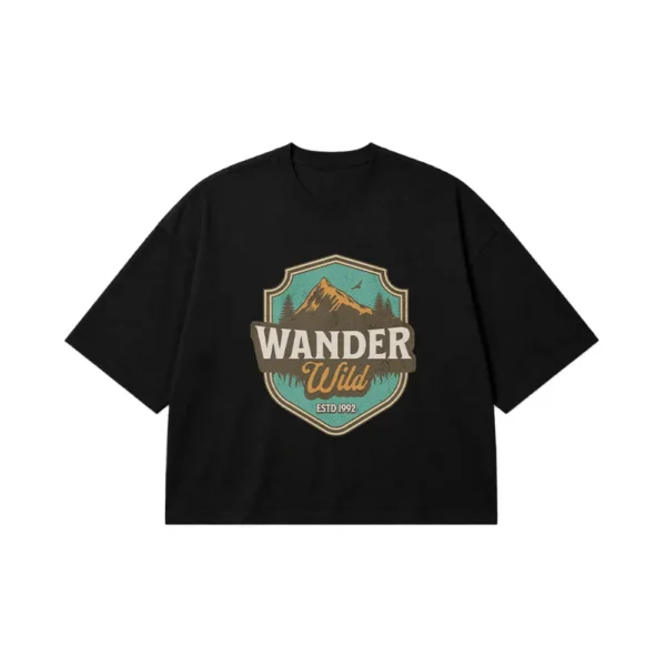 تیشرت باکسی کوهنوردی طرح Wander Wild کد 27133