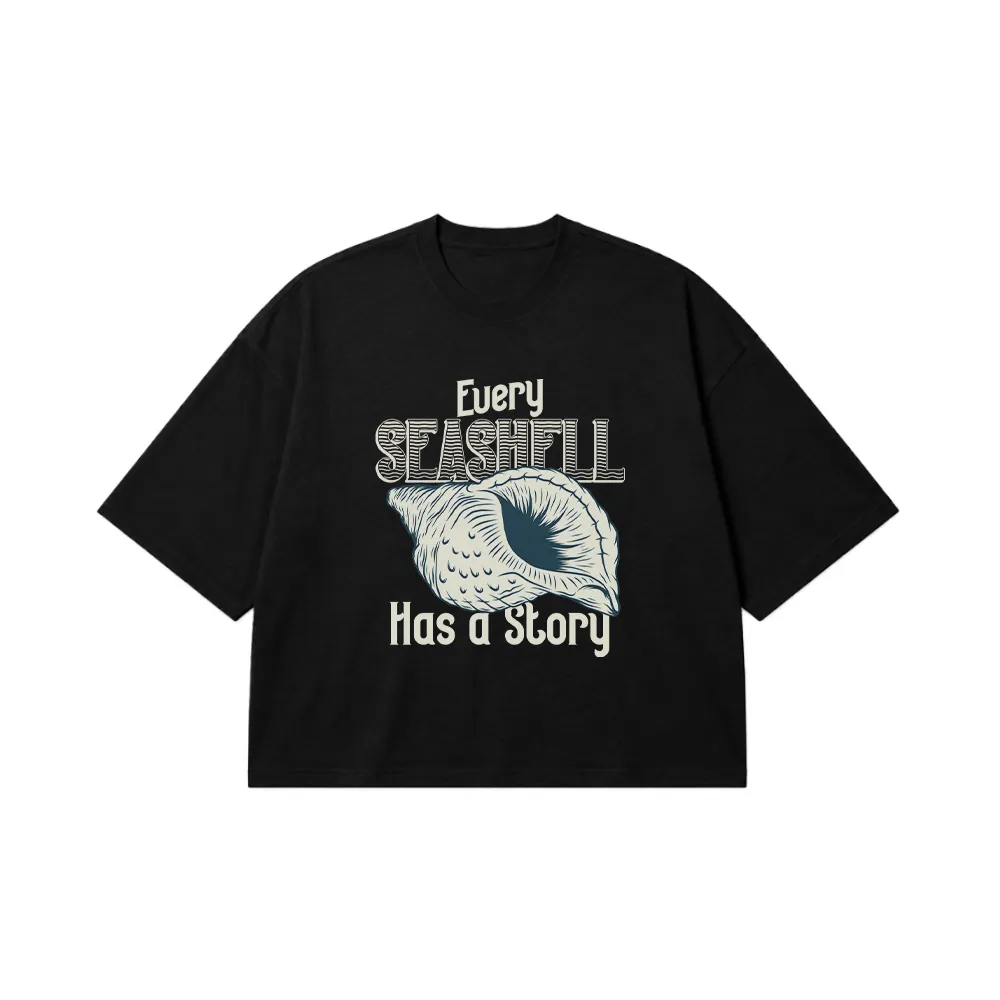 تیشرت باکسی طرح صدف دریایی Every Seashell Has a Story کد 27188