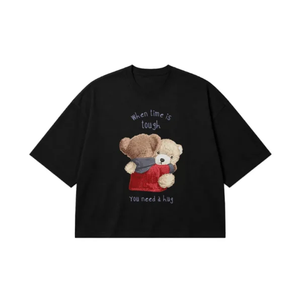 تیشرت باکسی خرس عروسکی طرح You Need a Hug کد 27246