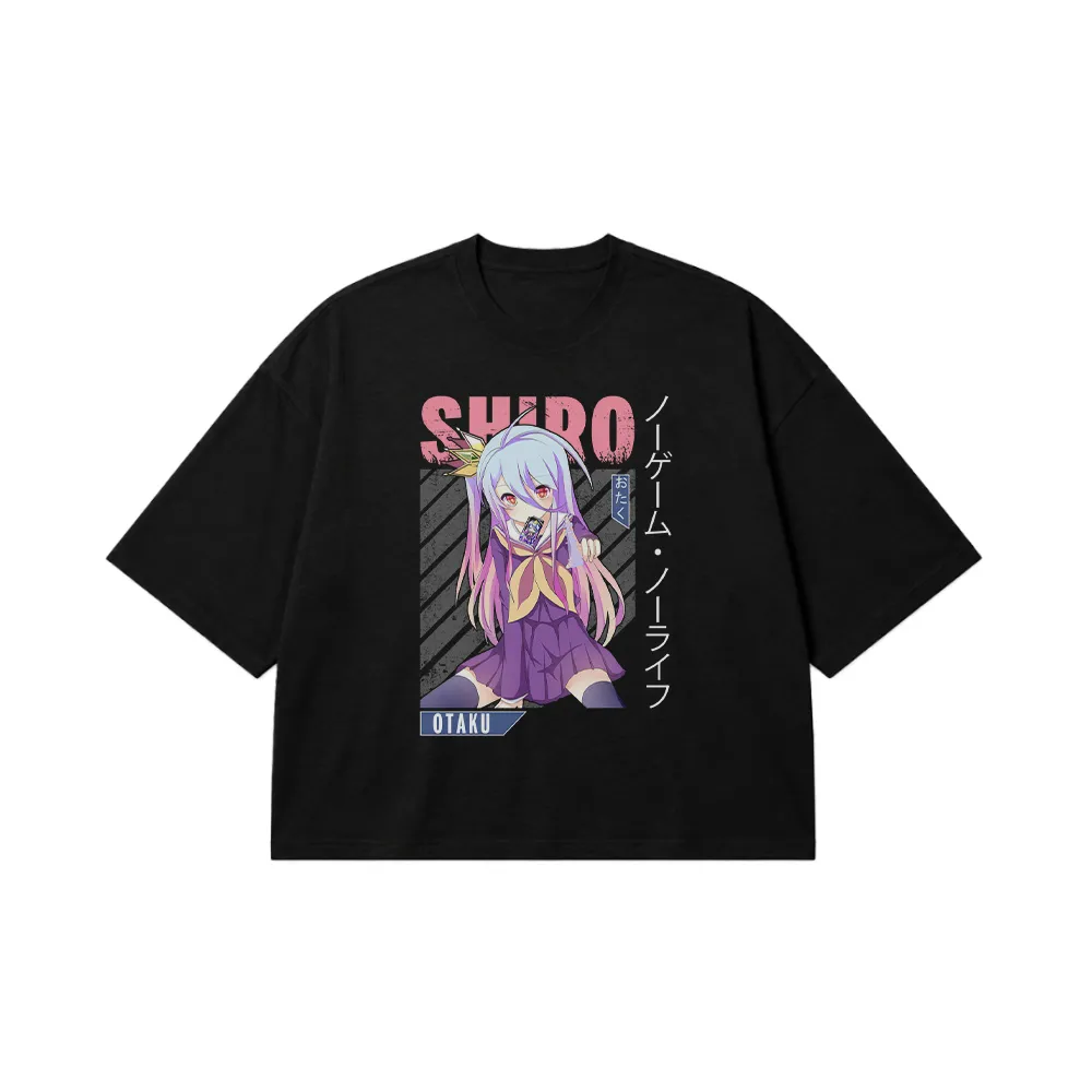 تیشرت باکسی انیمه No Game No Life طرح شیرو ژست (Shiro) کد 27448
