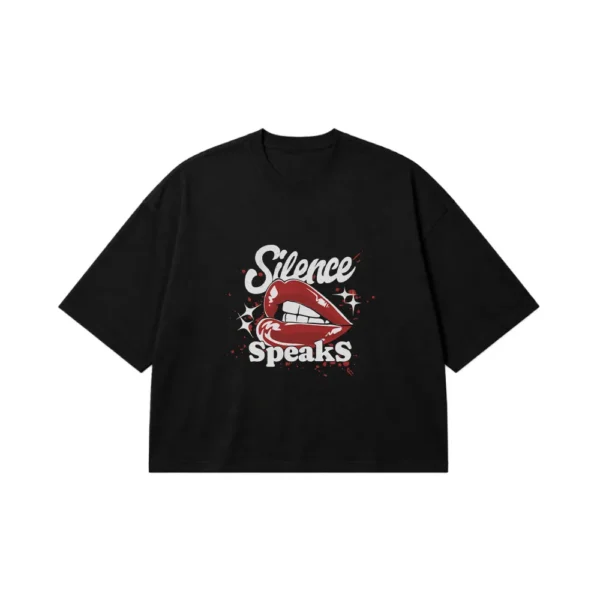 تیشرت باکسی تایپوگرافی Silence Speaks کد 27524