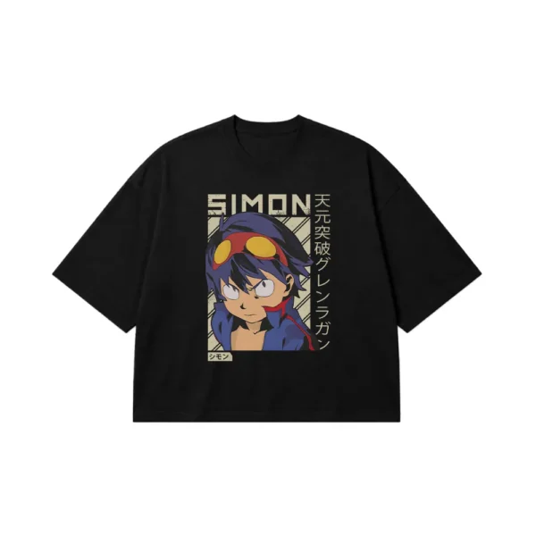 تیشرت باکسی انیمه گورن لاگان طرح سیمون (Simon) کد 27547