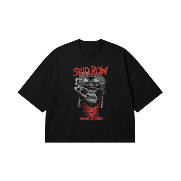 تیشرت باکسی میمون طرح Skid Row Monkey Business کد 27602