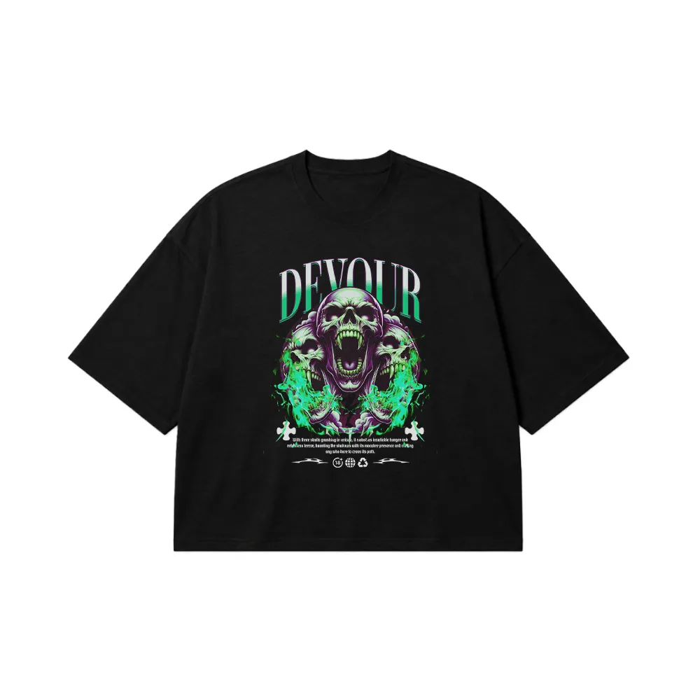 تیشرت باکسی جمجمه طرح Devour کد 27732
