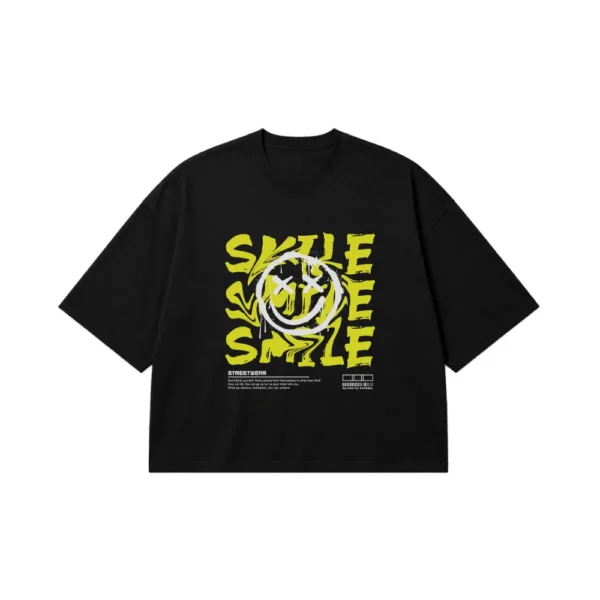 تیشرت باکسی استریت‌ویر طرح تایپوگرافی Smile کد 27909