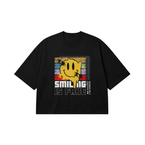 تیشرت باکسی طرح Smiling Is Fake کد 27917