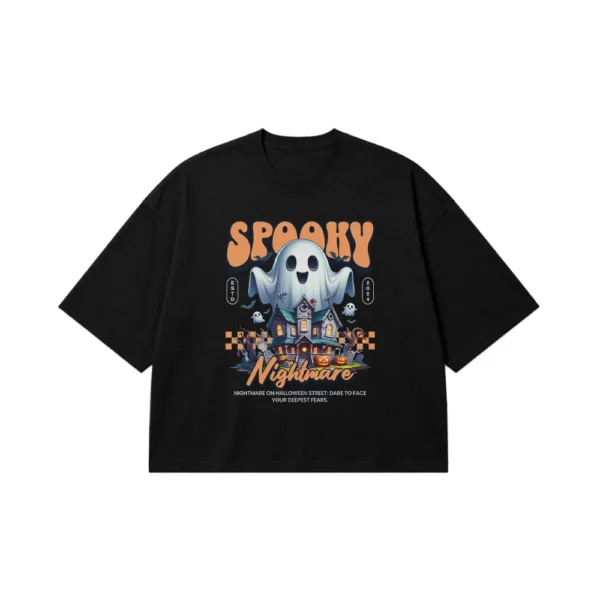 تیشرت باکسی روح طرح هالووین Spooky Nightmare کد 28200