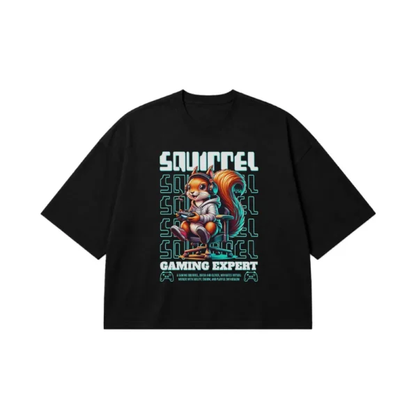 تیشرت باکسی سنجاب طرح گیمینگ Squirrel Gaming Expert کد 28221