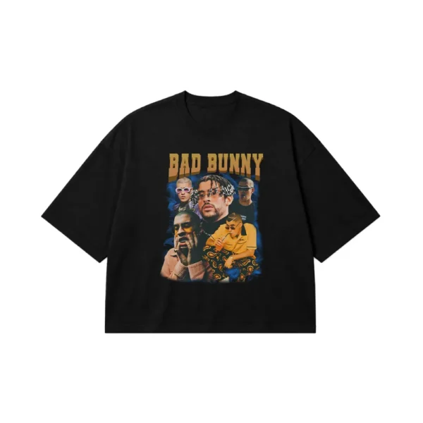 تیشرت باکسی بد بانی طرح پرتره (Bad Bunny) کد 28237