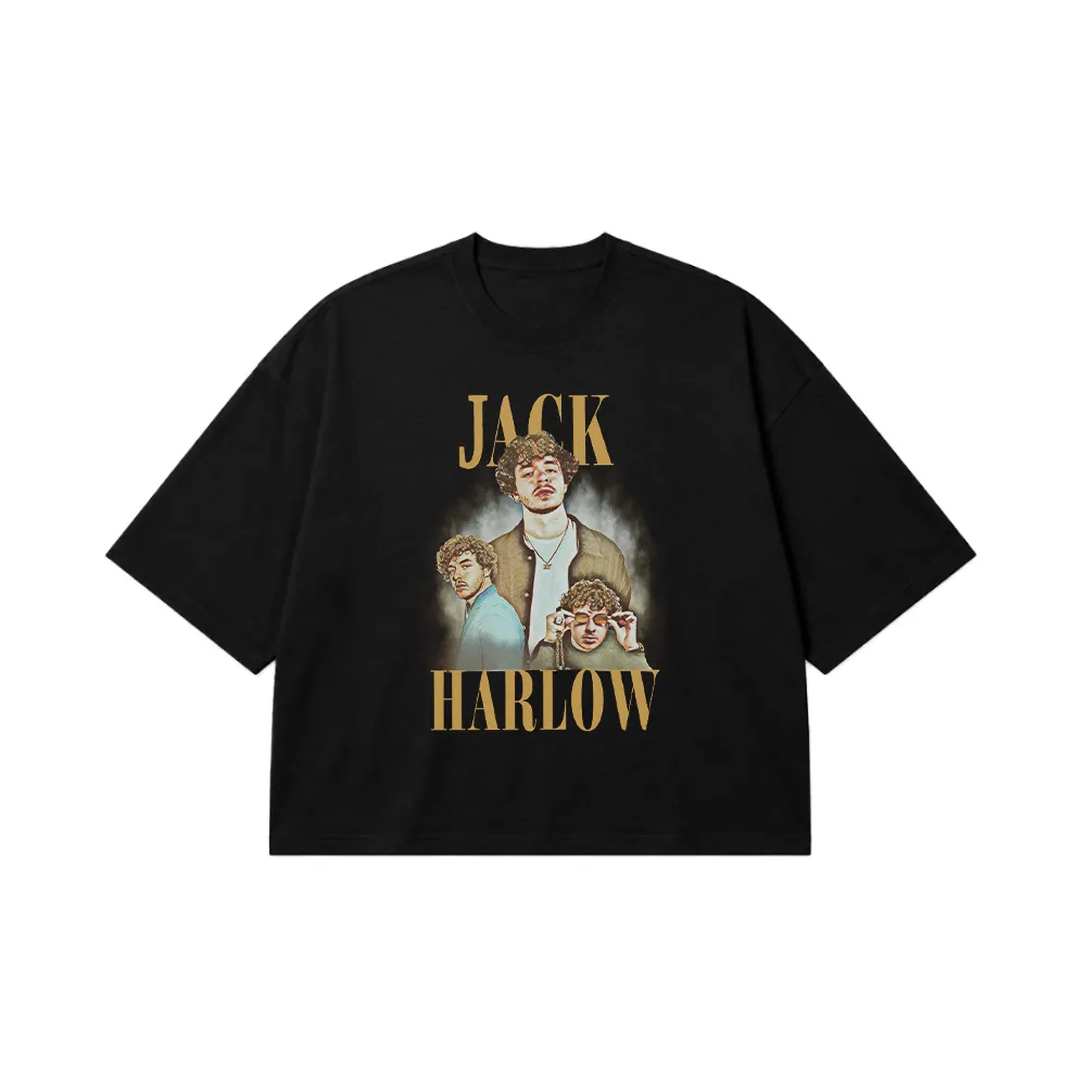 تیشرت باکسی جک هارلو طرح پرتره (Jack Harlow) کد 28257