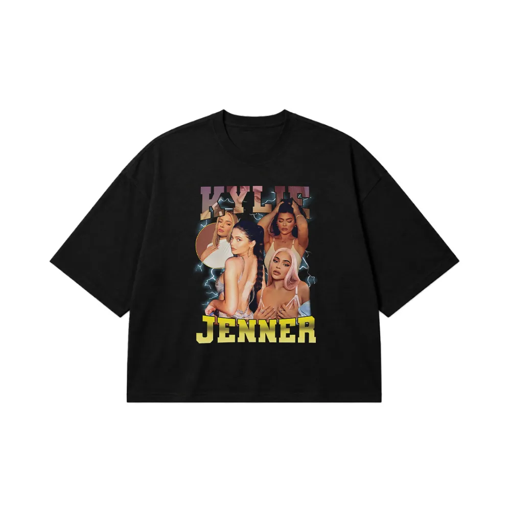 تیشرت باکسی کایلی جنر طرح پرتره (Kylie Jenner) کد 28266