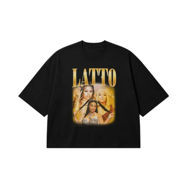 تیشرت باکسی لاتو طرح پرتره (Latto) کد 28268