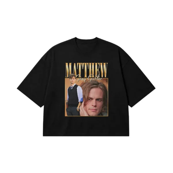 تیشرت باکسی متیو گری گابلر طرح پرتره (Matthew Gray Gubler) کد 28278