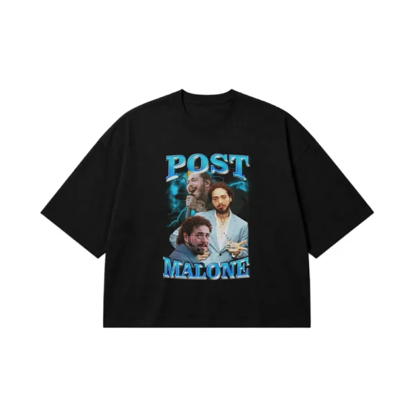 تیشرت باکسی پست مالون طرح پرتره (Post Malone) کد 28285
