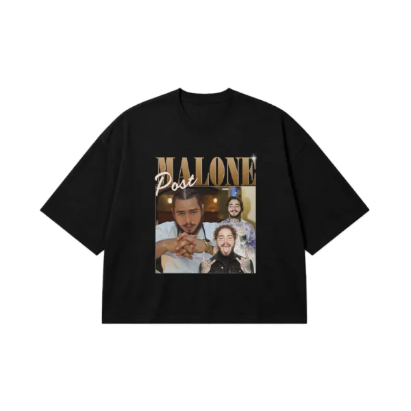 تیشرت باکسی پست مالون طرح پرتره دوم (Post Malone) کد 28286
