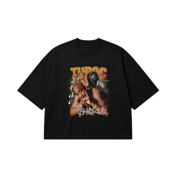 تیشرت باکسی تو‌پاک شکور طرح پرتره (2Pac Shakur) کد 28303