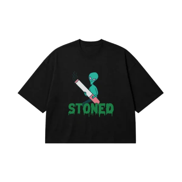 تیشرت باکسی بیگانه طرح Stoned کد 28407