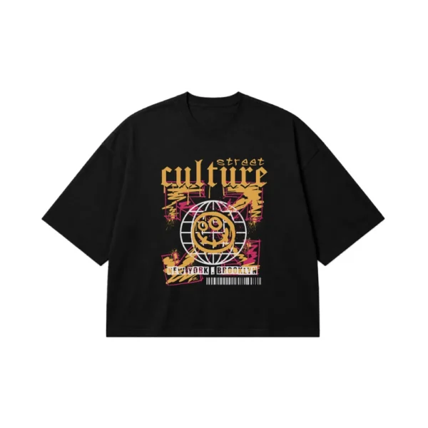 تیشرت باکسی گرافیتی طرح Street Culture کد 28431