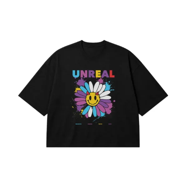 تیشرت باکسی گل طرح Unreal کد 28483
