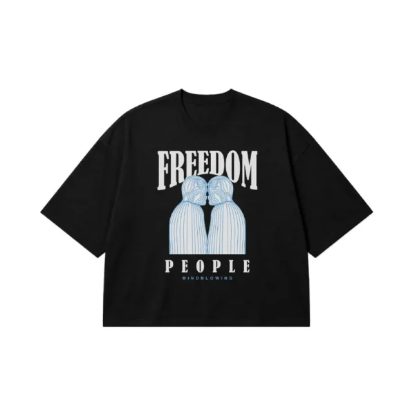 تیشرت باکسی طرح Freedom People کد 28486