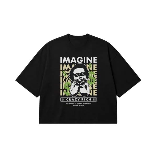 تیشرت باکسی پول طرح Crazy Rich Imagine کد 28550