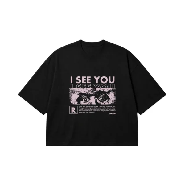 تیشرت باکسی چشم طرح I See You کد 28566