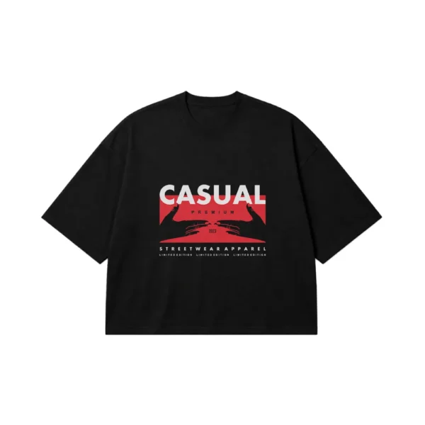تیشرت باکسی استریت‌ویر طرح Casual Premium کد 28630