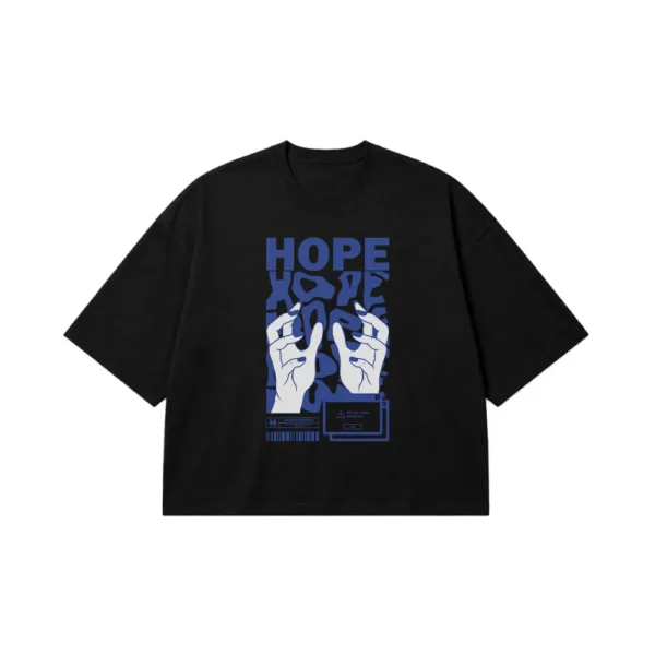 تیشرت باکسی انگیزشی طرح Hope کد 28659