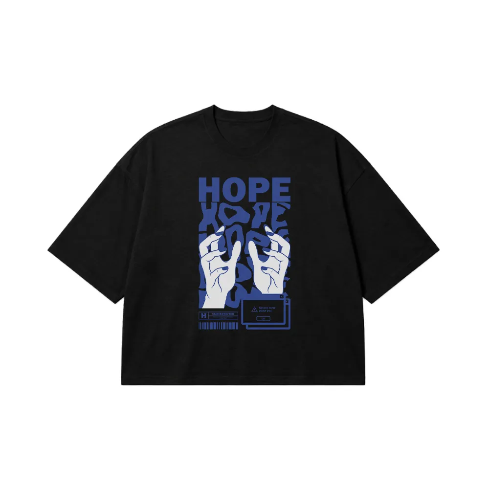 تیشرت باکسی انگیزشی طرح Hope کد 28659
