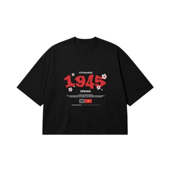 تیشرت باکسی ویتنامی طرح 1945 Spring کد 28660