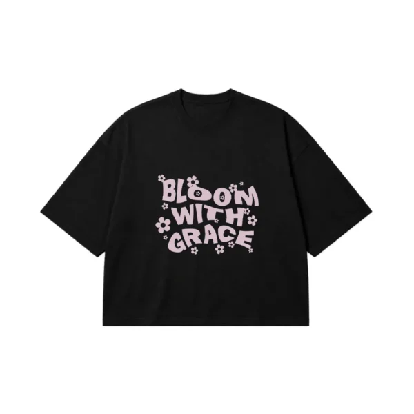 تیشرت باکسی خوددوستی طرح Bloom With Grace کد 28672