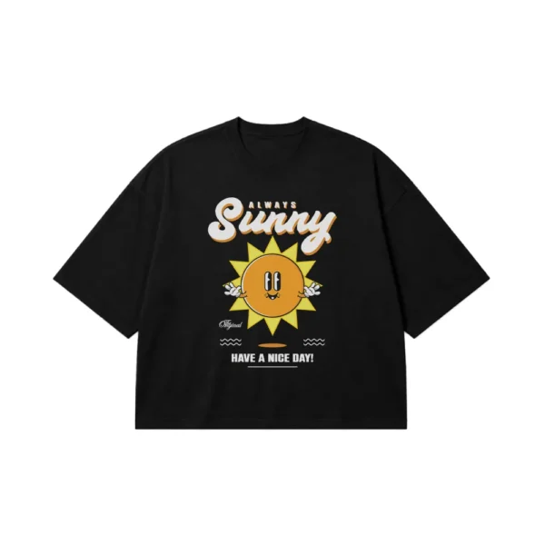 تیشرت باکسی خورشید کارتونی طرح Always Sunny کد 28792