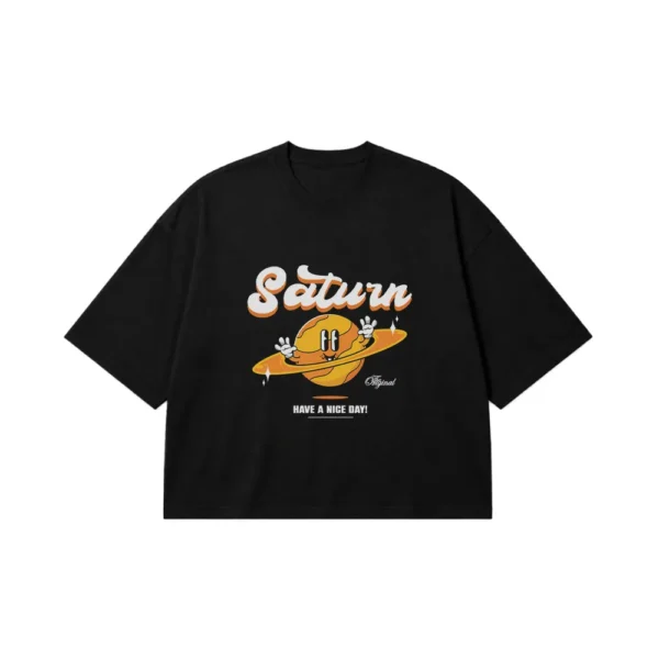 تیشرت باکسی سیاره زحل کارتونی طرح Saturn کد 28796