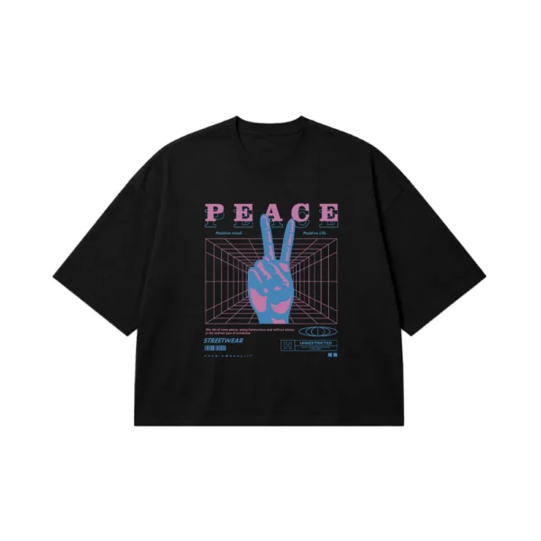 تیشرت باکسی دست صلح طرح Peace کد 28850