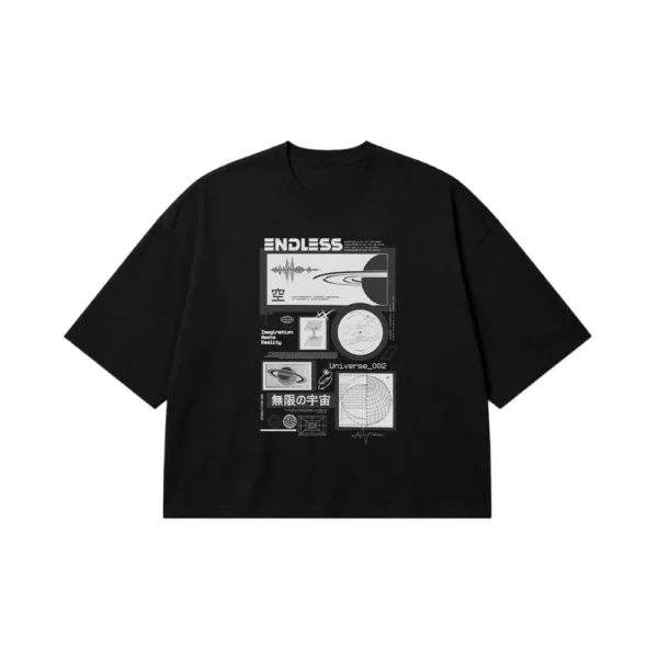 تیشرت باکسی فضایی طرح Endless Universe_002 کد 28854