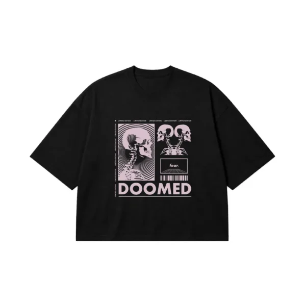 تیشرت باکسی جمجمه طرح Doomed کد 28876