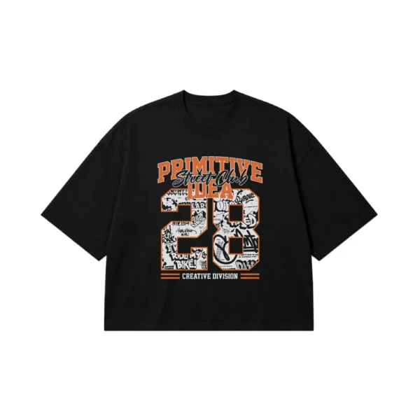 تیشرت باکسی تایپوگرافی Primitive Ideas 78 کد 28878