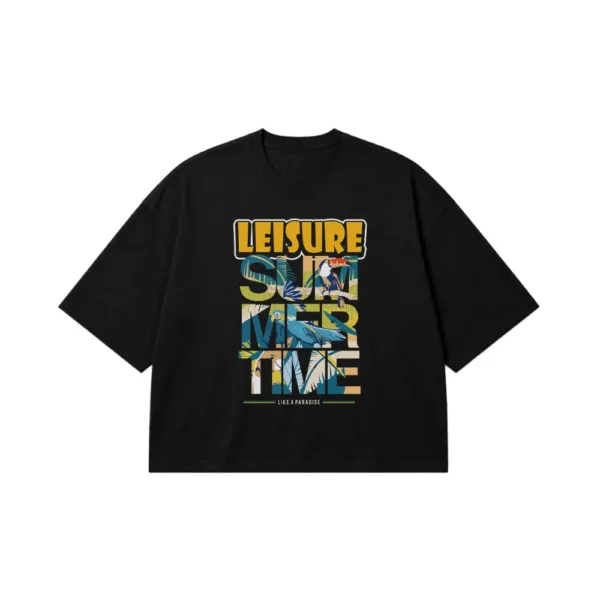 تیشرت باکسی تابستانی طرح Summer Time کد 29023