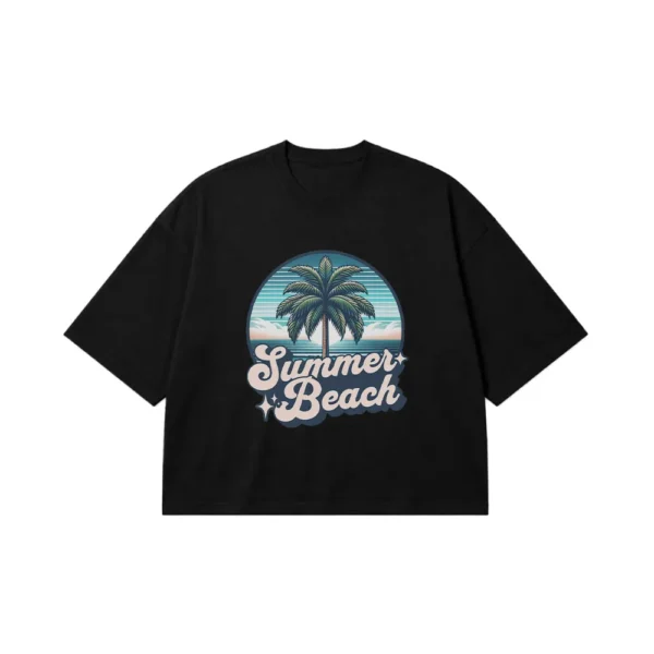 تیشرت باکسی ساحلی طرح Summer Beach کد 29030