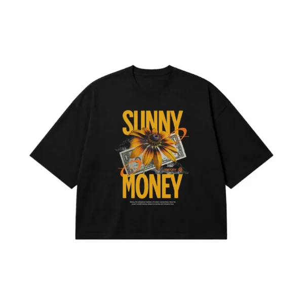 تیشرت باکسی انگیزشی طرح Sunny Money کد 29047
