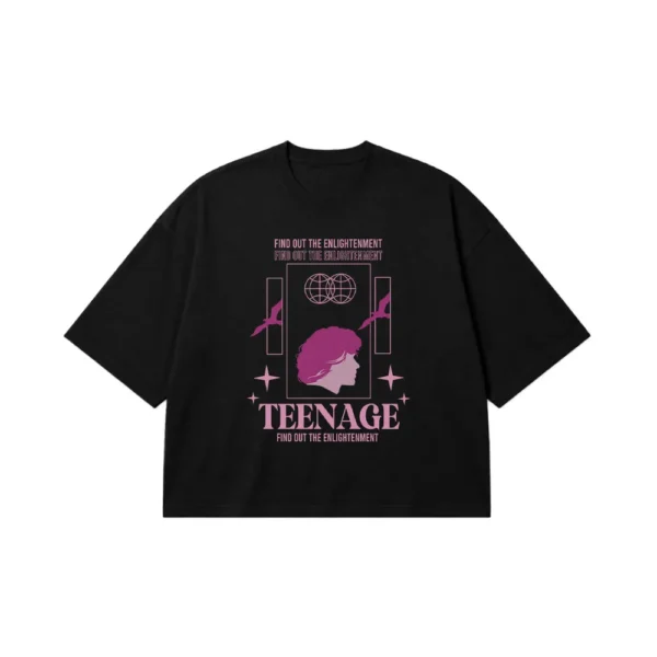 تیشرت باکسی تایپوگرافی نوجوان طرح Teenage Enlightenment کد 29392