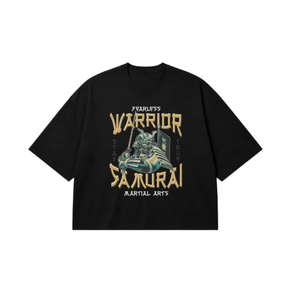 تیشرت باکسی سامورایی طرح Fearless Warrior کد 29610