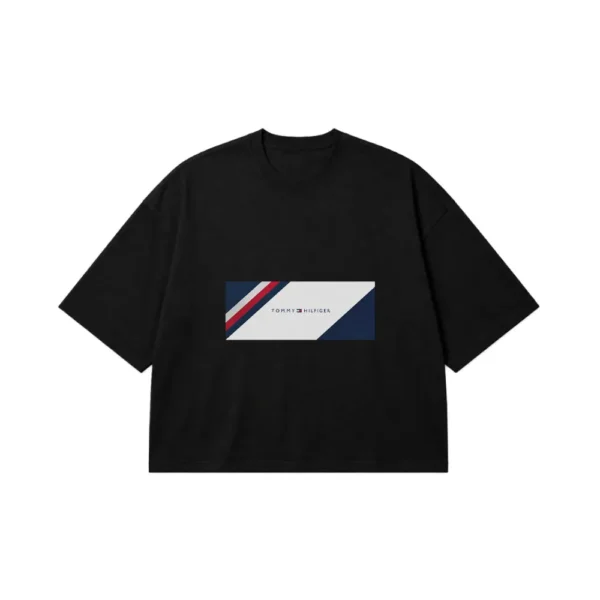 تیشرت باکسی تامی هیلفیگر طرح لوگو مدرن (Tommy Hilfiger) کد 29639
