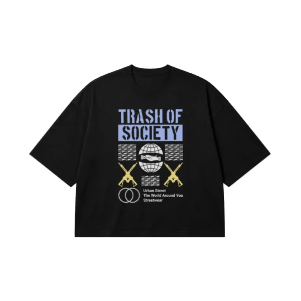 تیشرت باکسی استریت‌ویر طرح Trash of Society کد 29741