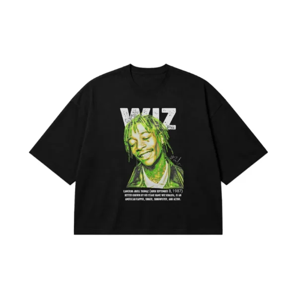 تیشرت باکسی ویز خلیفا طرح پرتره (Wiz Khalifa) کد 29818